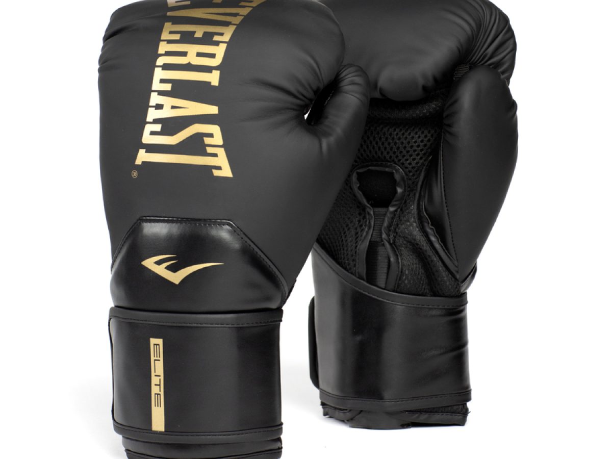 Guante de Boxeo Everlast Elite 2 16 oz Black/Gold - Rinat Sports Uruguay