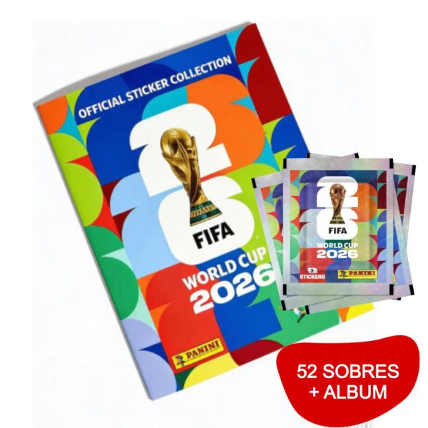 Pack x52 Sobres Figuritas Mundial 2026 + Album de Regalo